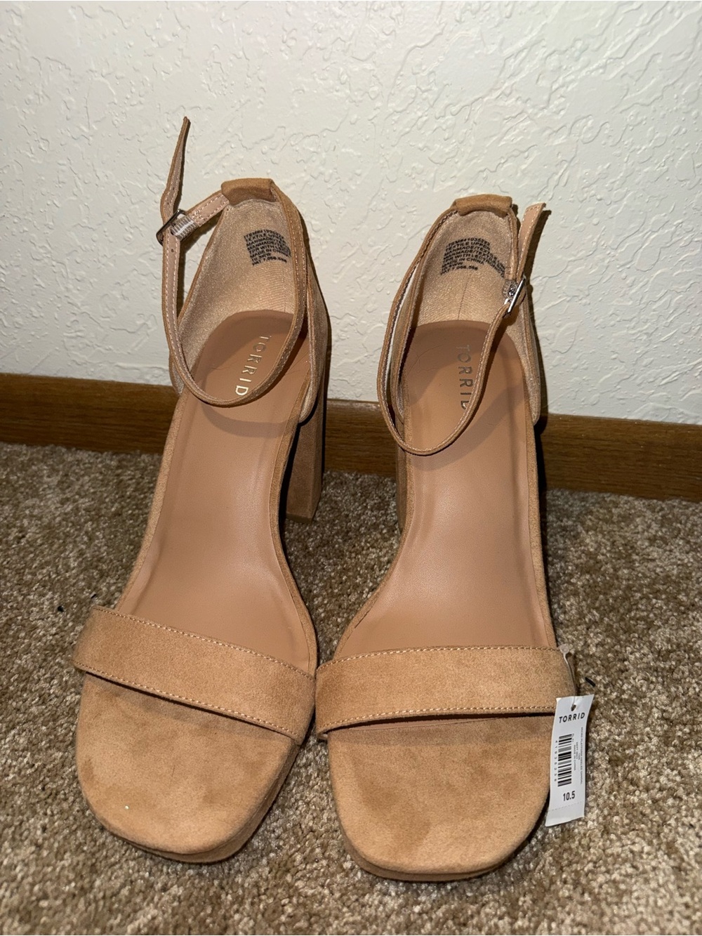 torrid Tan Suede Block Heel Ankle Strap Sandals